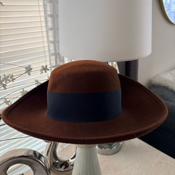 VTG Brown Wool Flip Back Black Bow Hat main image 9